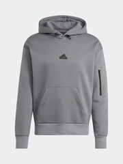 adidas Grey City Escape Fleece Hoodie - Image 6 of 6