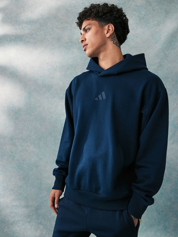 adidas Blue ALL SZN Hoodie - Image 1 of 5 adidas Blue ALL SZN Hoodie - Image 1 of 5