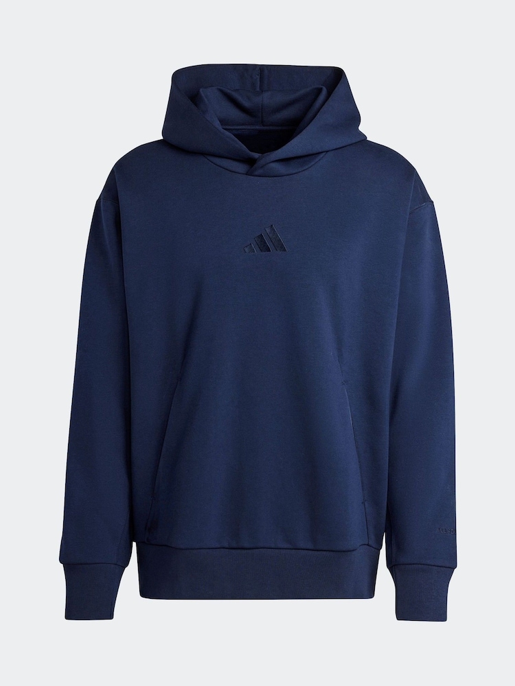 adidas Blue ALL SZN Hoodie - Image 5 of 5 adidas Blue ALL SZN Hoodie - Image 5 of 5