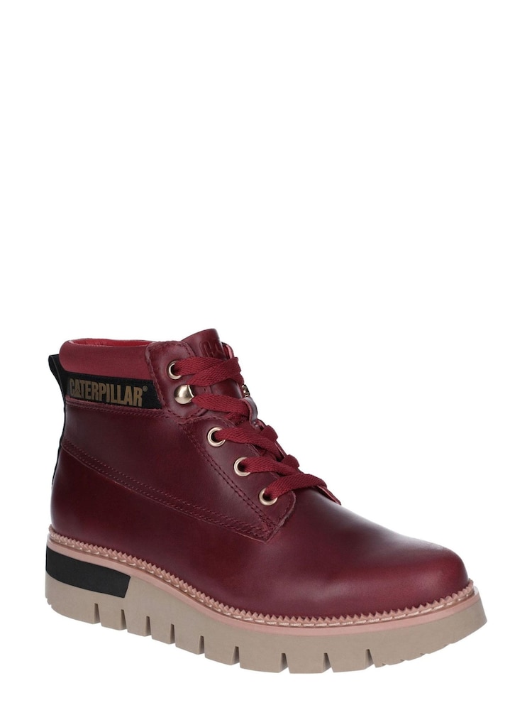 CAT® Lifestyle Red Pastime Wedge Lace-Up Boots - Image 2 of 4