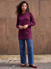 Roman Purple Petite Longline Knit Jumper - Image 2 of 4