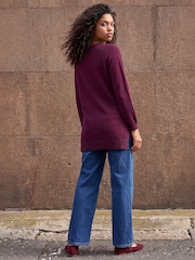 Roman Purple Petite Longline Knit Jumper - Image 3 of 4