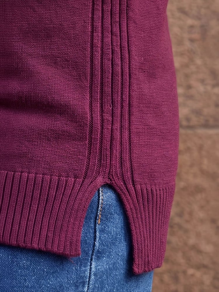 Roman Purple Petite Longline Knit Jumper - Image 4 of 4 Roman Purple Petite Longline Knit Jumper - Image 4 of 4