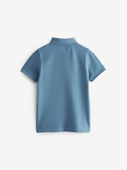 Blue Mid Short Sleeve Polo Shirt (3-16yrs) - Image 2 of 3