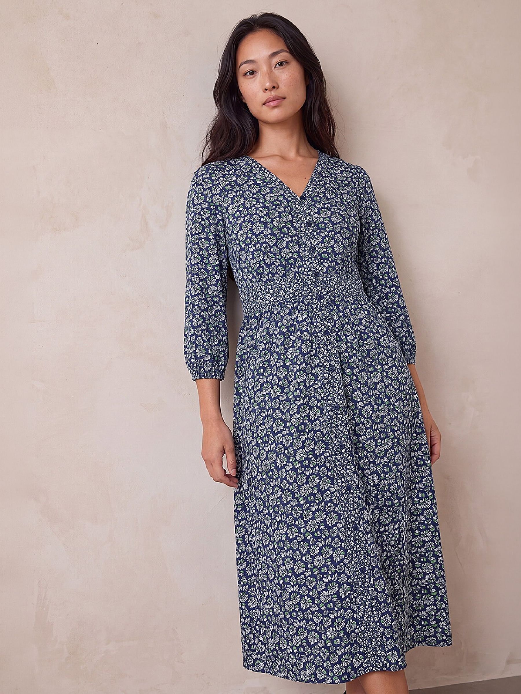Roman Women's Blue Petite Stretch Midi Dress - Image 1
