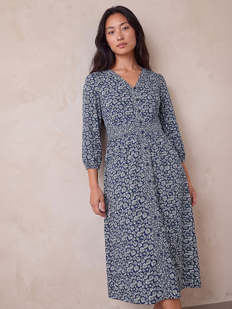 Roman Blue Petite Stretch Midi Dress - Image 1 of 4 Roman Blue Petite Stretch Midi Dress - Image 1 of 4