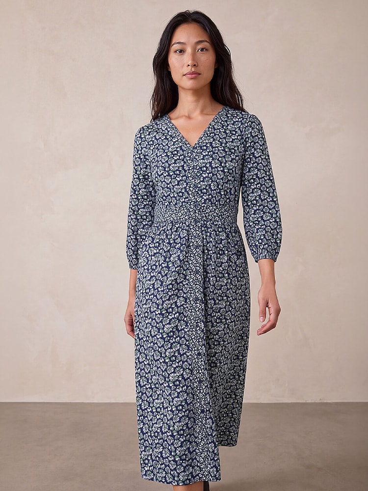 Roman Blue Petite Stretch Midi Dress - Image 2 of 4 Roman Blue Petite Stretch Midi Dress - Image 2 of 4