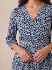 Roman Blue Petite Stretch Midi Dress - Image 4 of 4