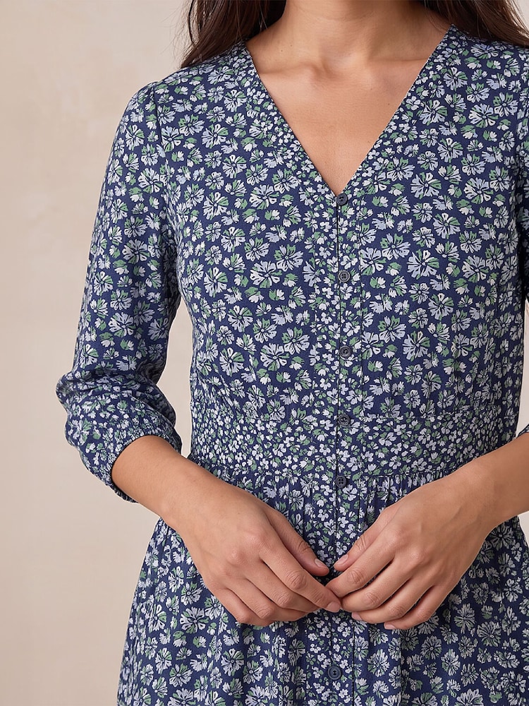 Roman Blue Petite Stretch Midi Dress - Image 4 of 4 Roman Blue Petite Stretch Midi Dress - Image 4 of 4