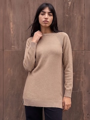 Roman Natural Petite Longline Knit Jumper - Image 1 of 4