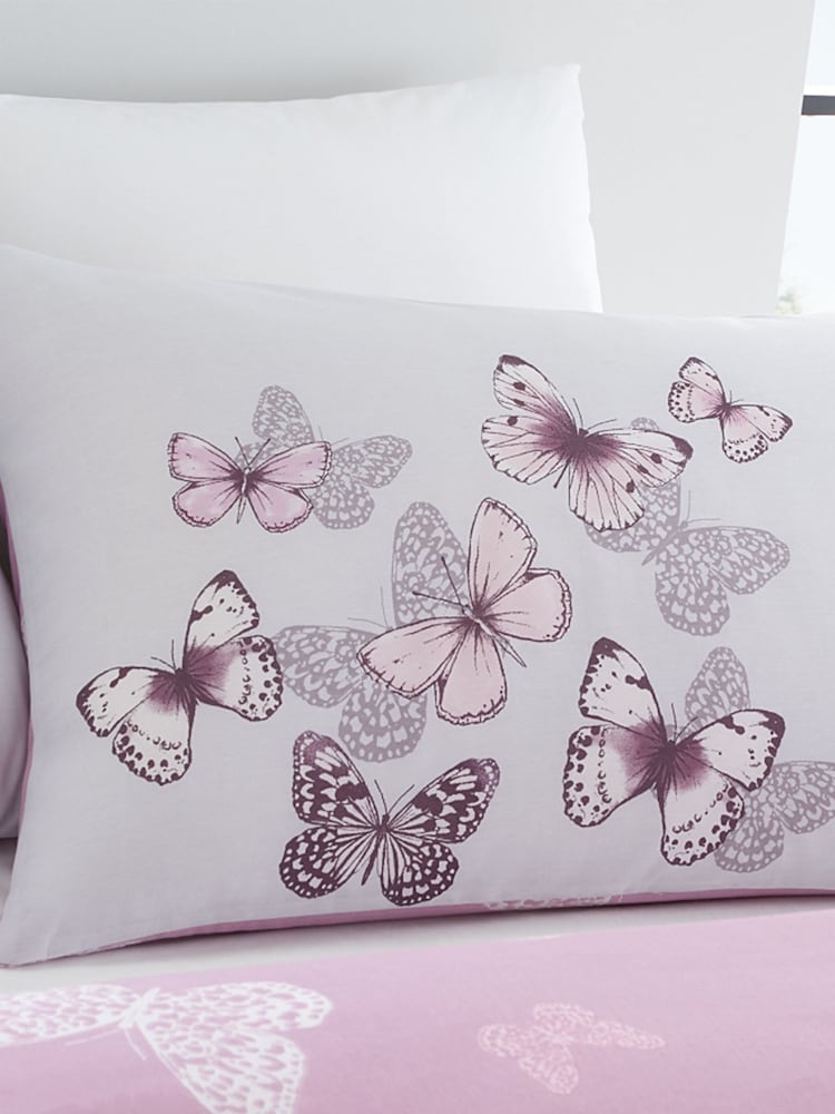 Catherine Lansfield Purple Scatter Butterfly Duvet Cover and Pillowcase Set - Image 2 of 4