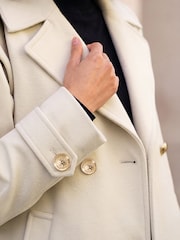 Roman Natural Petite Collar Double-Breasted Coat - Image 4 of 4
