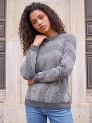 Roman Grey Petite Abstract Jumper - Image 1 of 4