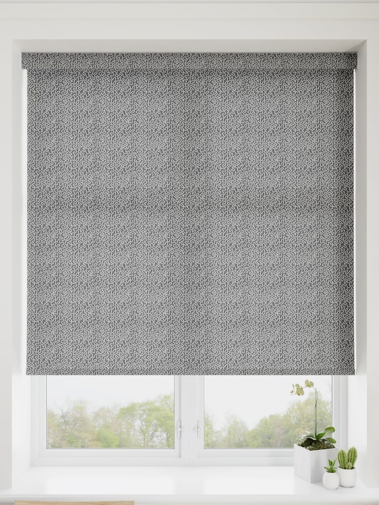 Ash Grey Squiggle Made To Measure Roller Blind - Image 1 of 5