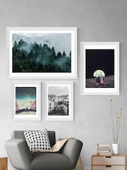 East End Prints White Foggy Hills Print - Image 3 of 3