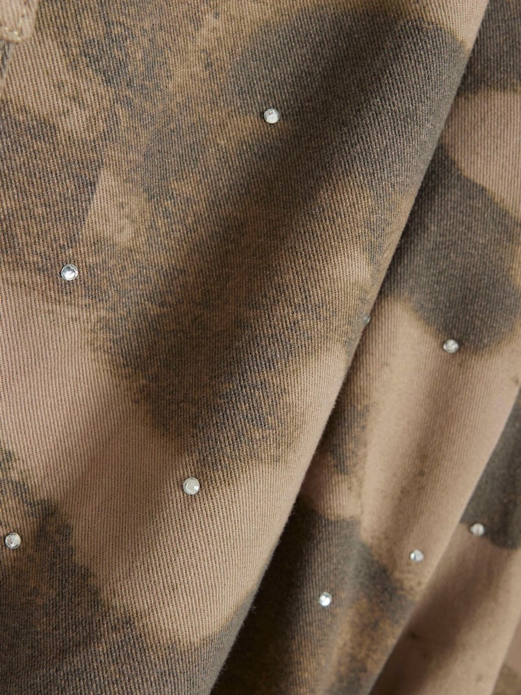 River Island Green Petite Heatseal Parachute Trousers - Image 4 of 4 River Island Green Petite Heatseal Parachute Trousers - Image 4 of 4