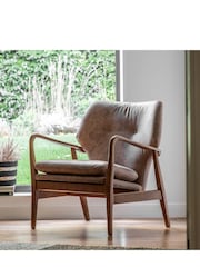 Gallery Home Brown Jerry Leather Armchair - Image 1 of 9