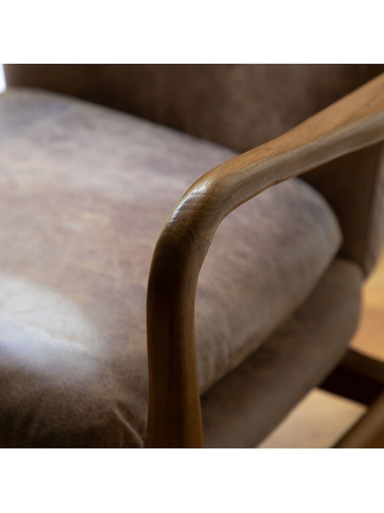 Gallery Home Brown Jerry Leather Armchair - Image 2 of 9