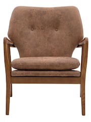 Gallery Home Brown Jerry Leather Armchair - Image 5 of 9
