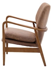 Gallery Home Brown Jerry Leather Armchair - Image 8 of 9