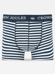 Joules Crown Joules Navy & White Hare Pack of Two Cotton Boxers - Image 3 of 3