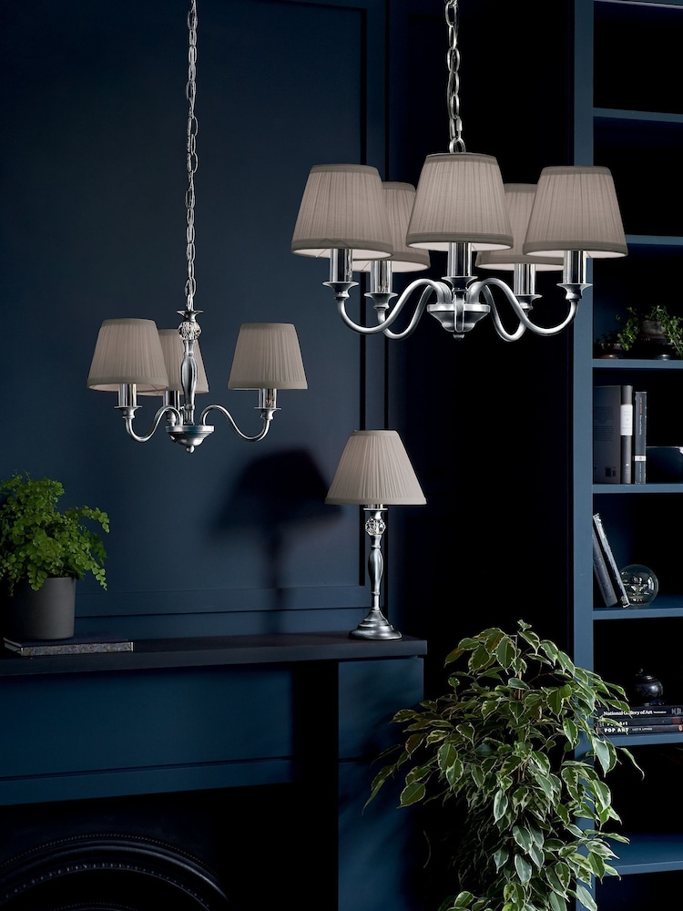 Laura Ashley Chrome Ellis Chandelier 3 Light Light - Image 2 of 5