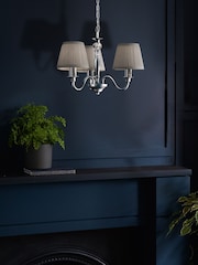 Laura Ashley Chrome Ellis Chandelier 3 Light Light - Image 3 of 5