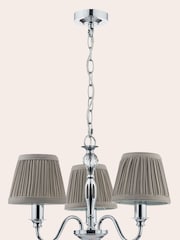 Laura Ashley Chrome Ellis Chandelier 3 Light Light - Image 4 of 5