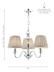Laura Ashley Chrome Ellis Chandelier 3 Light Light - Image 5 of 5