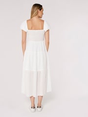 Apricot White Self Check Tiered Midaxi Dress - Image 3 of 4