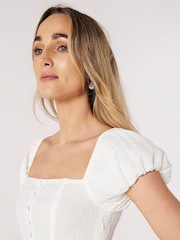Apricot White Self Check Tiered Midaxi Dress - Image 4 of 4