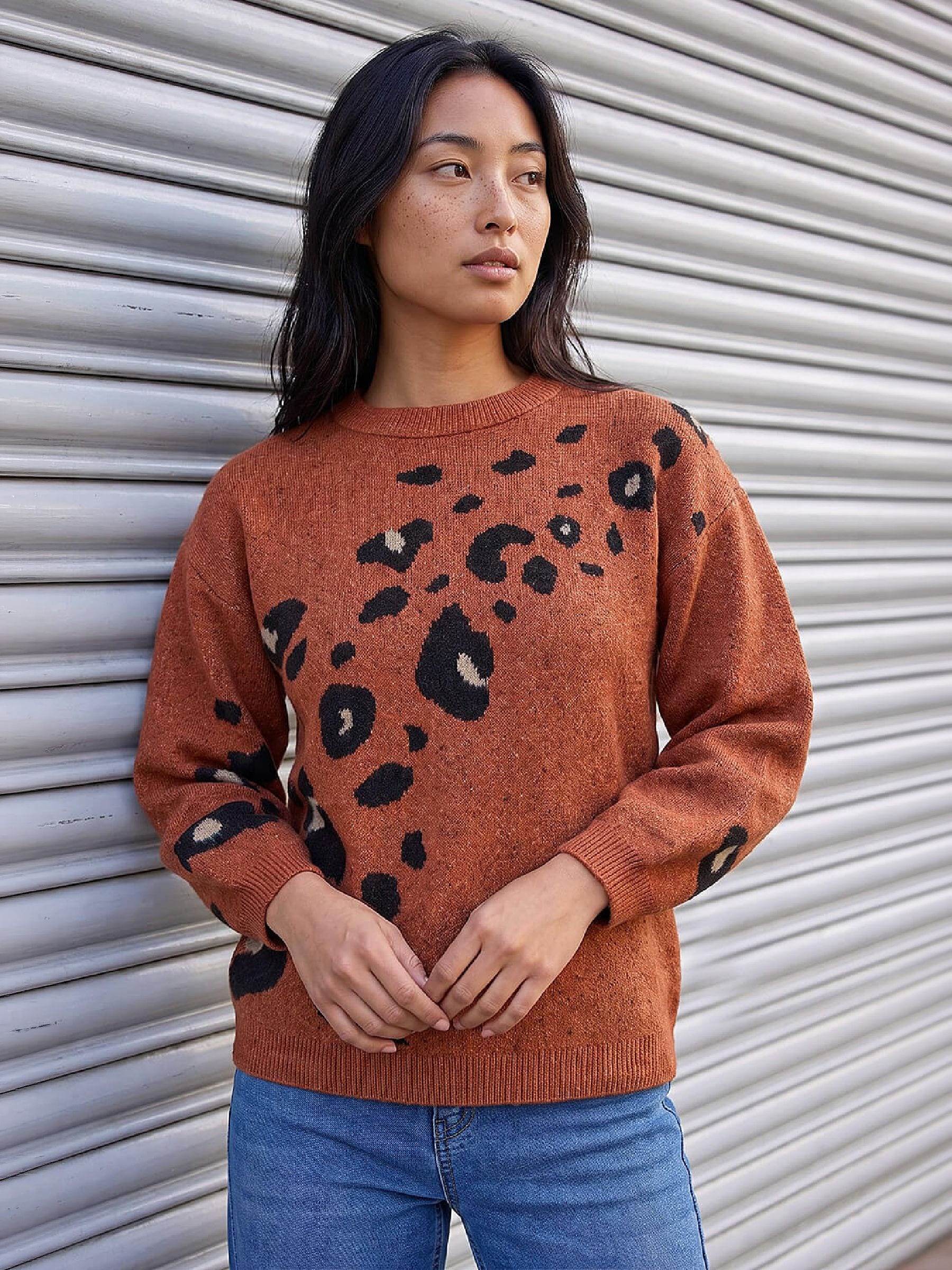 Roman Women's Orange Petite Animal Jumper In | Size: 18 - Image 2