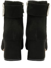 Lotus Black Microfibre Block Heel Ankle Boots - Image 3 of 4
