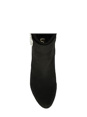 Lotus Black Microfibre Block Heel Ankle Boots - Image 4 of 4