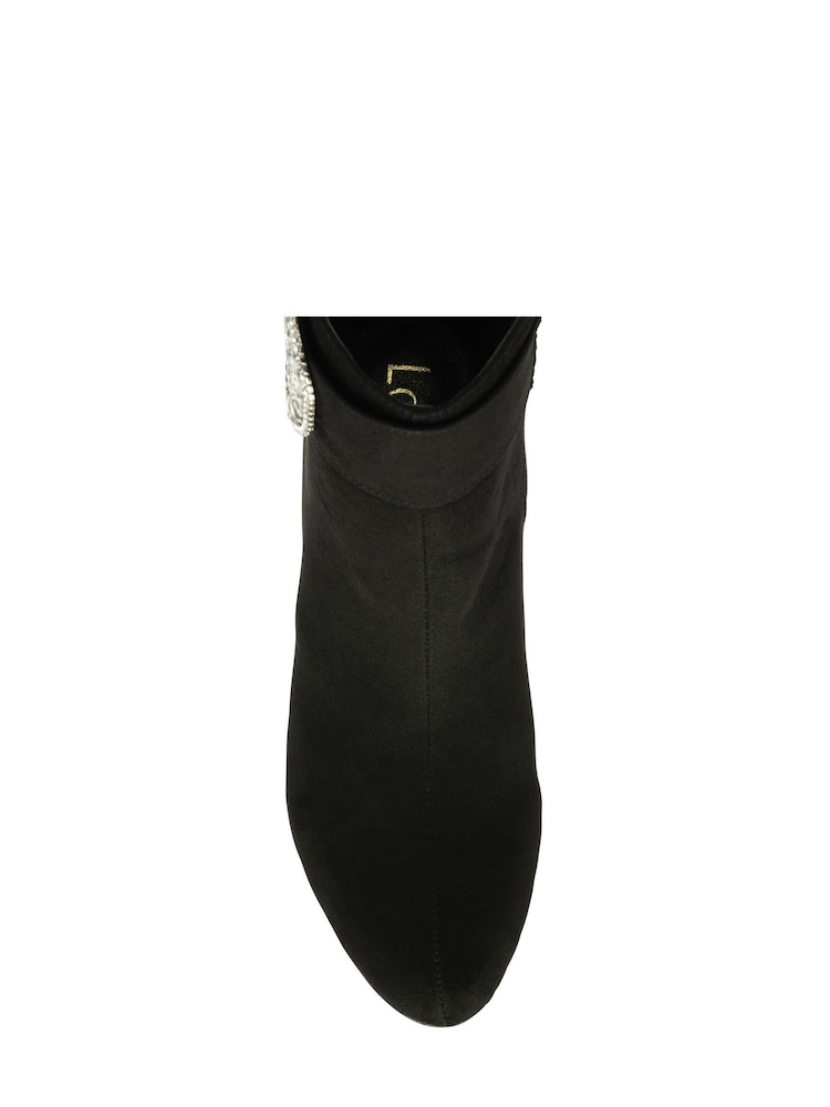 Lotus Black Microfibre Block Heel Ankle Boots - Image 4 of 4