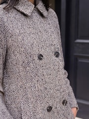 Roman Natural Petite Collar Double-Breasted Coat - Image 4 of 4