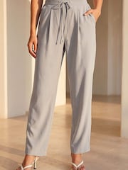 Gris - Roman Petite Drawstring Narrowed Leg Trousers - Imagen 2 de 4