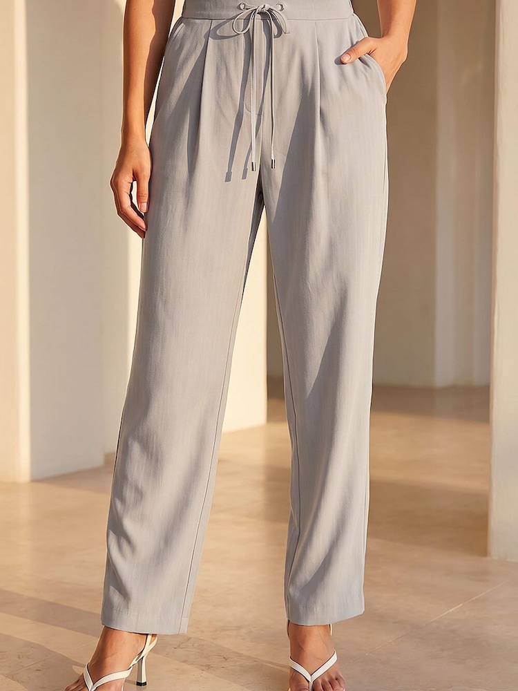 Gris - Roman Petite Drawstring Narrowed Leg Trousers - Imagen 2 de 4 Gris - Roman Petite Drawstring Narrowed Leg Trousers - Imagen 2 de 4