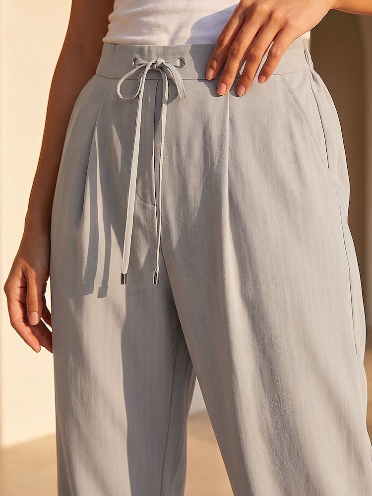 Gris - Roman Petite Drawstring Narrowed Leg Trousers - Imagen 4 de 4 Gris - Roman Petite Drawstring Narrowed Leg Trousers - Imagen 4 de 4
