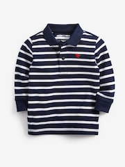 Rayas azul marino/blanco - Polo de rayas de algodón 100 % y manga larga (3 mes - 7 años) - Imagen 1 de 3