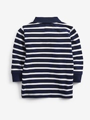 Rayas azul marino/blanco - Polo de rayas de algodón 100 % y manga larga (3 mes - 7 años) - Imagen 2 de 3