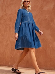 Roman Blue Petite Denim Tunic Dress - Image 2 of 4