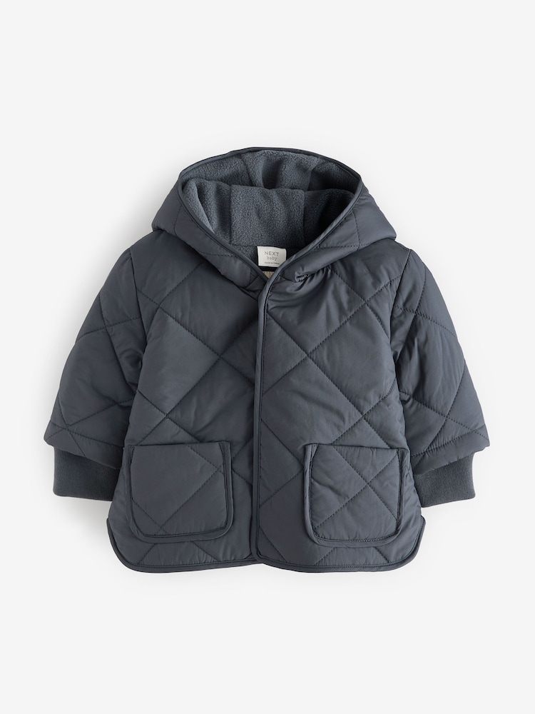 Charcoal Grey Baby Quilted Jacket (0mths-2yrs) - Image 1 of 3