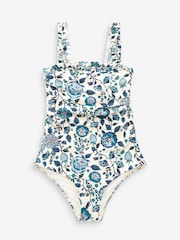 Cath Kidston Blue Floral Square Neck Swimsuit - Image 5 of 5