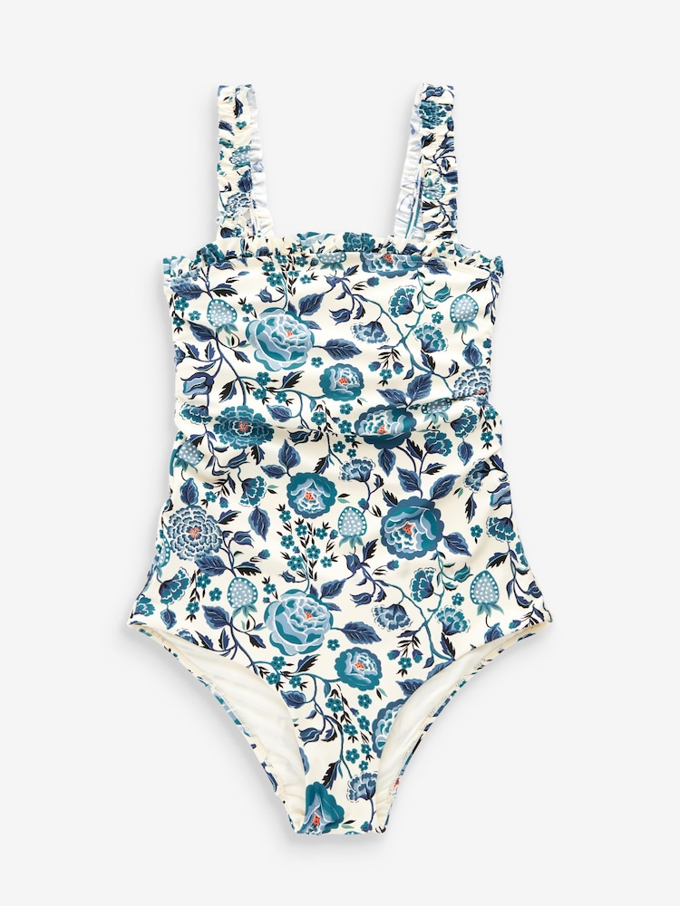 Cath Kidston Blue Floral Square Neck Swimsuit - Image 5 of 5