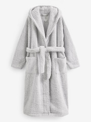 Grey Teddy Borg Fleece Dressing Gown - Image 5 of 6