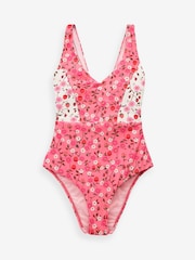 Pink Ditsy Floral V-Neck Swimsuit - Image 3 of 3