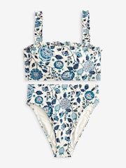 Cath Kidston Blue Floral Print High Waisted Bikini Briefs - Image 4 of 6