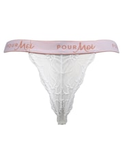 Pour Moi White Logo Elastic Thong Knickers - Image 4 of 4