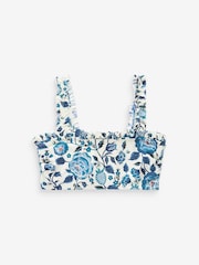 Cath Kidston Blue Floral Print Square Neck Bikini Top - Image 3 of 3